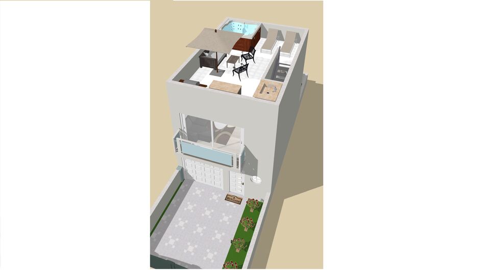 Project of 2 new construction houses with rooftop